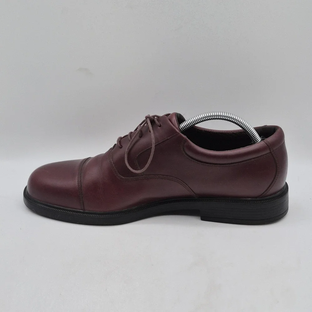 Rockport Shoes Mens Size 10.5 Red Leather Cap Toe Oxford Dress Lace Up M4347‎